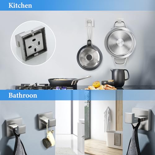 Brushed Nickel Bathroom Towel Bar Set Bathroom Accessories Hardware Set Including Double Towel Bar Towel Ring Coat Hook and Toilet Paper Holder with Shelf. Wall Mounted Stainless Steel - color: 6-piece Brushed