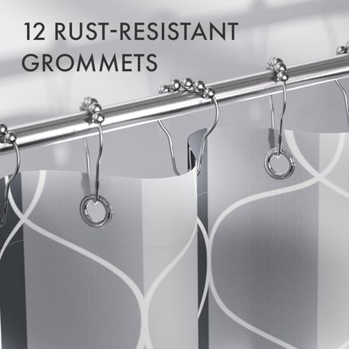 AmazerBath Shower Curtain Grey-Purple, Geometric Multi Color Block Cloth Shower Curtain Sets with 12 Shower Curtain Hooks, Washable Farmhouse Fabric Polyester Bathroom Shower Curtains, 72x72 Inches - color: C- Grey-purple Block +12 Metal Hooks, size: 72"W