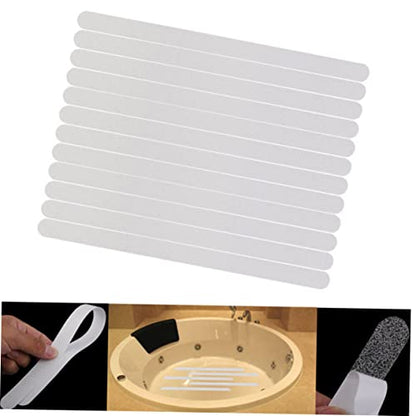 24pcs Anti-Slip Strips for Bathtubs Waterproof PET Adhesive Bath Safety Treads Non-Slip Stickers for Showers and Stairs Easy Installation for Bathroom Use - size: 24 pcs