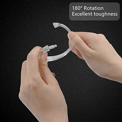 Shower Curtain Rings-12 Pack- Plastic Shower Curtain Hooks O-Shaped Rings Hook Glide Easily on Bathroom Shower Rod(Clear)