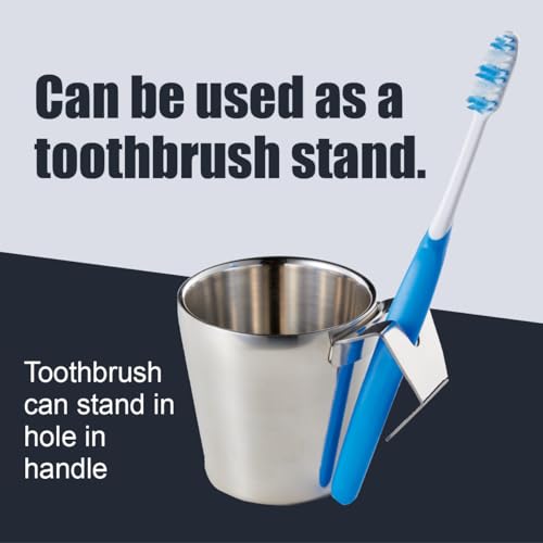 Soladey Toothbrush Gargling Cup, Excellent Drainage, 18-8 Stainless Steel