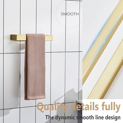 KOKOSIRI Towel Ring Brushed Gold Hand Towel Holder 9 Inch Kitchen Towel Hanger Rack Stainless Steel Bathroom Hardware Wall Mounted, 1 Pack B4008BG-L9 - color: Brushed Gold, size: 1 Pack