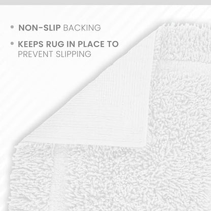 Martex Ringspun Bath Rug, 20" x 30", White | 100% Cotton, Super Soft, Super Absorbent, Non-Slip, Quick Drying - color: White