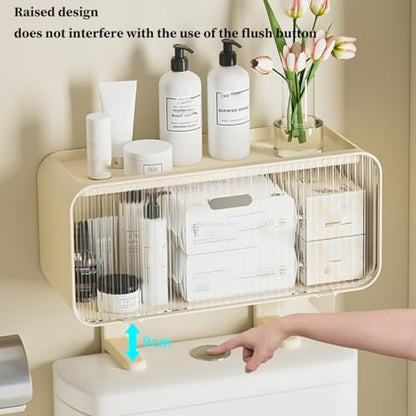 Over The Toilet Storage Shelf - Wall Mounted Organizer, Punch-Free Bathroom & Kitchen Rack, Space-Saving Above Toilet Solution for Home Storage & Bedroom Organization
