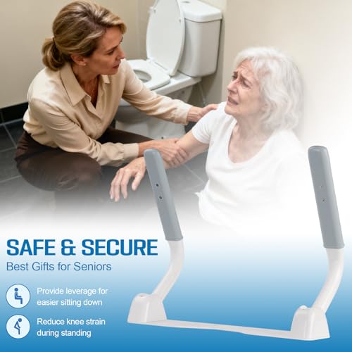 Toilet Safety Rails for Seniors (396 lbs), Adjustable Toilet Handle, Easy Installation and Frame with Arms for The Elderly and Disabled, Pregnant Women or Mobility Issues