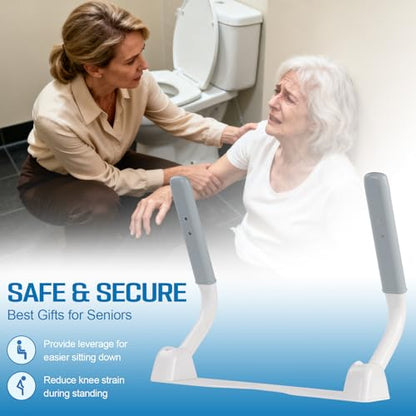 Toilet Safety Rails for Seniors (396 lbs), Adjustable Toilet Handle, Easy Installation and Frame with Arms for The Elderly and Disabled, Pregnant Women or Mobility Issues