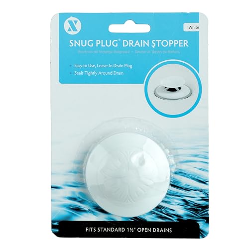 SlipX Solutions Snug Plug Bath Tub Drain Stopper Fits 1.5" Open Drains | Seals Tightly Around Drain, Great For Bathtubs, Easy Push Open/Close Design