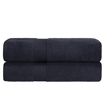 Zero-Twist Towel Collection, Luxurious Cotton Oversized Bath Sheet Towel, 34" x 68", 2-Pieces, Absorbent and Fast-Drying, Solid, Black - color: Black, size: Bath Sheet 2-Pack