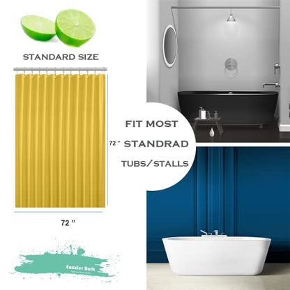 Yellow Cream Plastic Shower Curtain Or Liner, 72x72 Inch Lightweight Yellow Plastic Bathroom Shower Showroom Inner Curtain with Rustproof Metal Grommet Holes and Weighted Magnets - color: I01-yellow Cream, size: 72"W x 72"L (Pack of 1)