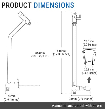 G-Promise All Metal Shower Diverter with 13.5 Inch Extended Holder(Nickel) | Downward-Extending Bracket for All Heights, 4 Spray Modes with Pause Mode, Anti-Leak, Easy to Install, Universal Replacement - color: Brushed Nickel