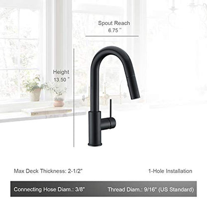 AS59MBS Matte Black Bar Faucet or Prep Kitchen Sink Faucet with Pull Down Sprayer and Single Handle - color: Matte Black, style: Classic