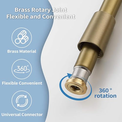 TRIPHIL Kink-free Silicone Shower Hose, 59" Extra Long Flexible RV Handheld Shower Head Hose Replacement with Brass Insert and Nut, Premium Anti-Explosion Brushed Gold - color: Brushed Gold, size: 59 Inch