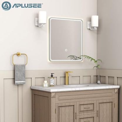 Brushed Gold Towel Ring for Bathroom, Rustproof 304 Stainless Steel | 180° Swivel Hand Towel Holder, Modern 7.09" Square Hanging Loop, Easy Towel Hang & Grab, Space-saving Drilling Wall Mounted - color: Brushed Gold