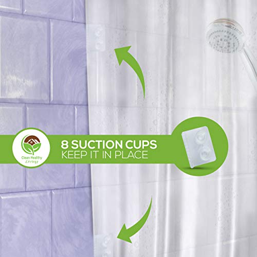 PEVA Shower Curtain Liner, Frost, 96 x 71 in, Premium | Premium PEVA shower liner, Frost, 96 x 71 in; magnets and suction cups help reduce shifting along the tub or shower. - color: Frost