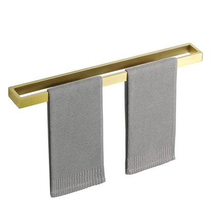 Sayayo Brushed Gold Towel Bar for Bathroom, 24 Inch Hand Towel Holder Wall Mount Square Towel Ring SUS304 Stainless Steel Towel Rack - color: Gold, size: 24 INCH