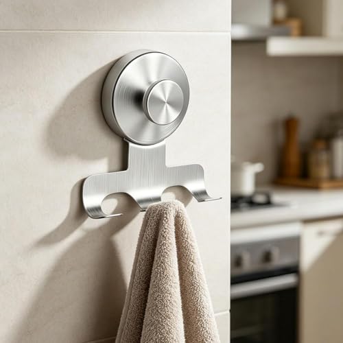 Suction Cup Razor Holder, Stainless Steel Wall Mount Hooks, Heavy-Duty No-Drill Shower Hooks for Razor,Towel,Loofah, Shaver Holder (Gold 2 Pcs) - color: Gold