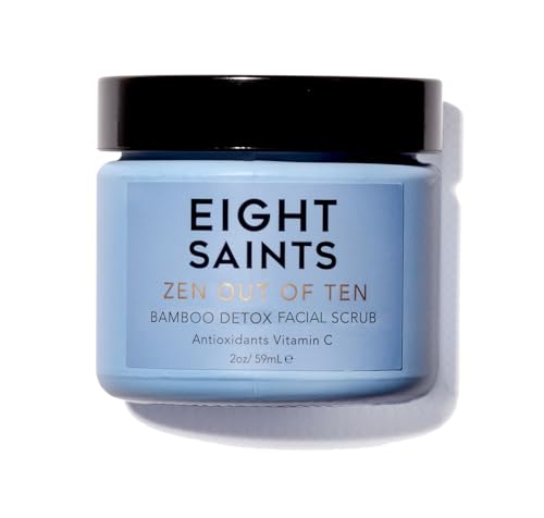 Eight Saints Zen Out Of Ten Bamboo Detox Face Scrub Exfoliator, Daily Exfoliating Facial Scrub With Bamboo Fibers to Unclog Pores, Blackheads, Blemishes, and Dull Skin, with Vitamin C & Aloe Vera, 2oz