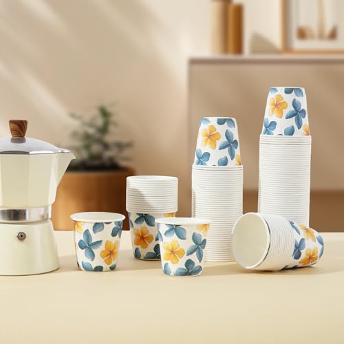 Tamone 600 Pack 3 oz Bathroom Cups, Small Paper Cups Flower Design, Mouthwash Cups, Disposable Paper Cups,3oz Paper Cups for Party, Picnic, BBQ, Travel, Home and Event - color: Blue