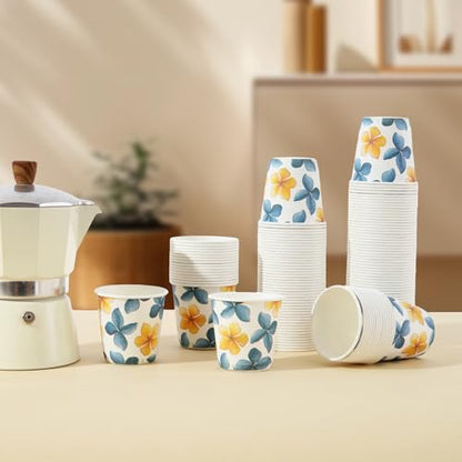Tamone 600 Pack 3 oz Bathroom Cups, Small Paper Cups Flower Design, Mouthwash Cups, Disposable Paper Cups,3oz Paper Cups for Party, Picnic, BBQ, Travel, Home and Event - color: Blue