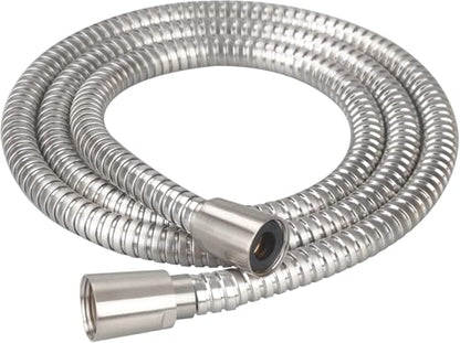 JDO 71 Inch Extra Long Brushed Nickel Shower Hose: Stainless Steel with Brass Nuts, Lightweight, Flexible Universal Replacement for Handheld Shower Head Hose