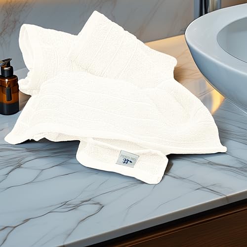 6 Piece Hand Towels Set 16 x 28 Inches, Cream | 100% Cotton, Lighter Weight, Quick to Dry, 16 x 28 Inches, Super Soft & Absorbent, Perfect for Bathroom & Kitchen - color: Cream