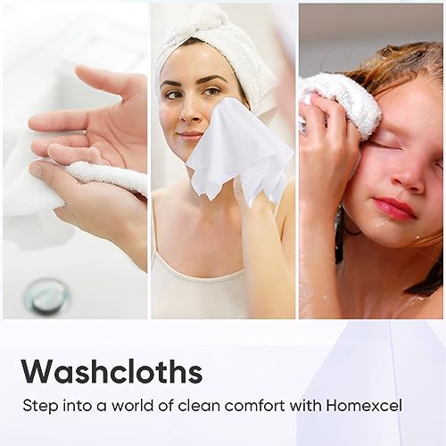 HOMEXCEL Microfiber Washcloths 12 Pack, Highly Absorbent and Soft Face Towel, Multi-Purpose White Wash Cloths for Bathroom, Hotel, Spa, Gym, and Kitchen, 12x12 Inch - color: White