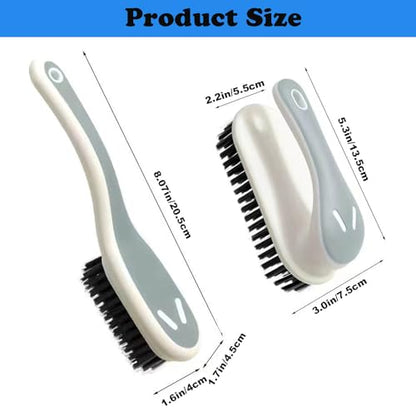 Soft Bristle Scrub Cleaning Brush Stain Remover Brush Fabric Cleaning Brush Laundry Brush Small Scrub Brush Cleaner Household Cleaning Brushes for Carpet, Clothes, Bathroom,Sneaker-2 Pack (Gray) - color: Gray