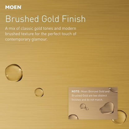 Moen YG0418BG Bathroom Safety 18-Inch Stainless Steel Modern Bathroom Grab Bar, Brushed Gold - color: Brushed Gold