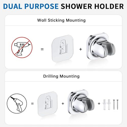 G-Promise 6.1 Inch Low-level Shower Diverter with Handheld Holder (Chrome) | All Metal Construction, 3 Spray Settings, 6.1 Inch Low Diverter, Dual Mount Shower Holder, Standard Thread Connection - color: Chrome, size: 3-Settings