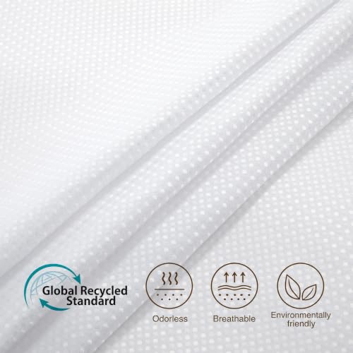 Siiluminisoy Shower Curtain with Liner, Waffle Shower Curtain Set with 12 Stainless Steel Hooks, Waterproof, Machine Washable, Luxury Fabric Shower Curtains for Apartment, White, 72" W x 72" H - color: Awhite, size: 72"W x 72"L (Pack of 1)