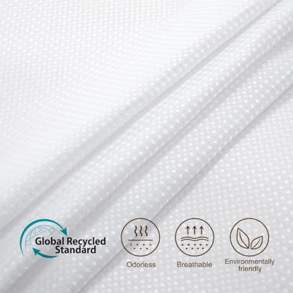Siiluminisoy Shower Curtain and Liner Set, Waffle Shower Curtain Set with 12 Stainless Steel Hooks, Waterproof Luxury Fabric Shower Curtains for Bathroom and Hotel, White, 72" W x 84" H - color: Awhite, size: 72"W x 84"L (Pack of 1)