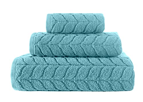 BAGNO MILANO Turkish Cotton Bath Towels, Hand Towels - Soft Plush Jacquard Collection - Highly Absorbent Towel Set (Aqua Green, Bath Sheet 35x70) - color: Aqua Green, size: Bath Sheet 35x70