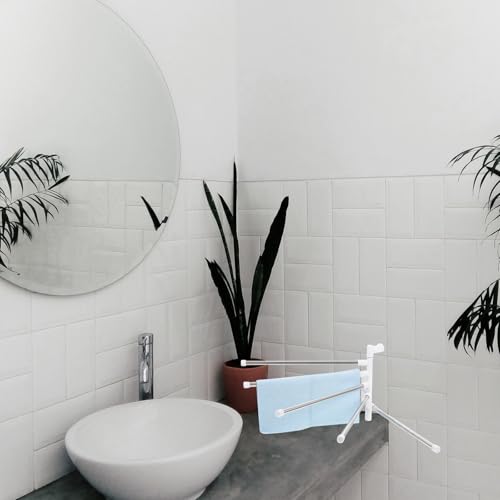 Rotatable Stainless Steel Towel Rack Wall Mount Holder Space-Saving Storage Shelf for Bathroom with Stylish Design