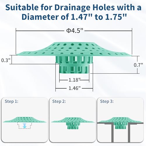 3Pcs Silicone Hair Catcher Shower Drain for Bathtub & Sink Trap/Strainer | 3 Pack Anti-Clog Collapsible Tub Protector Cover, Pet Hair Stopper fit 1 1/2" to 1 5/8'' Bathroom, Shower Stall & Sink Drains - color: Aqua
