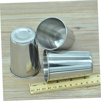 2Pcs Stainless Steel Tumbler Cups Silver Water Beverage Cups for Home Bathroom and Parties Easy to Clean Stainless Steel Design