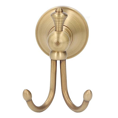 YWBL-WH Wall Towel Hook, Antique Double Clothes Hook 2 Prongs Robe Hook Brass Stainless Steel Wall Mount Vintage Towel Hooks Hangers, Kids Tissue Holders