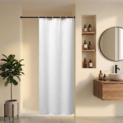 Stall Shower Curtain 36x72 White Shower Curtain Boho Waffle Shower Curtains Stall Size Fabric Shower Curtains for Bathroom - color: White, size: 72"W x 36"L (Pack of 1)