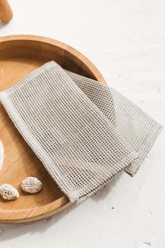 Reusable Makeup Remover Cloths - Pure 100% Linen Washcloths - 6-Pack 8x8-inches Open Weave Washable Face Wipes - Small Linen Exfoliating Face Towels with Hanging Loop - size: 8x8 Inch Washcloths (Pack of 6)