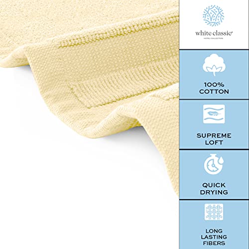 White Classic Luxury Bath Mat Floor Towel Set - Absorbent Cotton Hotel Spa Shower/Bathtub Mats [Not a Bathroom Rug] 22"x34" | 2 Pack | Beige - color: 08: Beige
