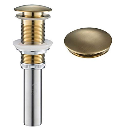 KRAUS Pop-Up Drain, Fits Sinks with 1.75 in. Drain Opening, Brushed Gold,PU-10BG - color: Brushed Gold, size: 8 5/8 Inch