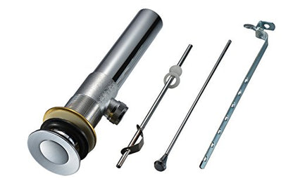 Purelux Bathroom Sink Drain Stopper Assembly with Lift Rod and Overflow, Chrome Finish - color: Chrome
