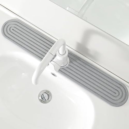 Absorbent Faucet Mat 23.6 X 3.9 inch Stone Sink Faucet Mat Diatomite Sink Drying Stone for Kitchen Bathrooms ( Light Grey ) - color: Light Grey