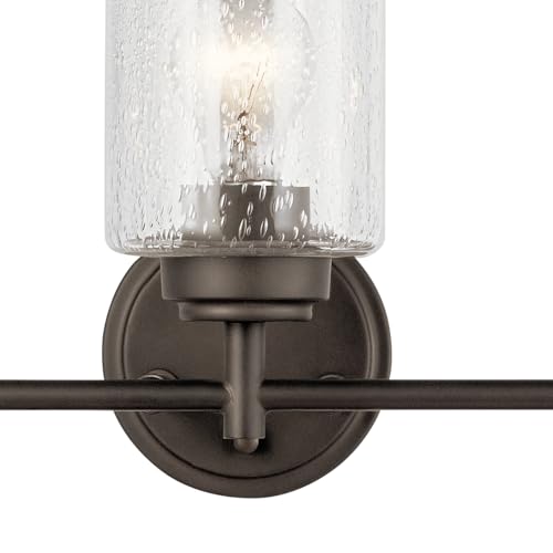 Kichler Winslow 21.5" Vanity Light in Olde Bronze®, 3-Light Transitional Bathroom Light with Clear Seeded Glass. (21.5" W x 9.25" H), 45886OZ - color: Old Bronze, size: 21.5"