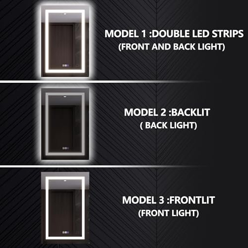 Luxury LED Lighted Medicine Cabinet with Mirror Dimmable, Defogging, 24 inch Commercial Medicine Cabinet, Outlets for Apartments, Hotel, Right Hinge - size: 24"W x 36"H Right