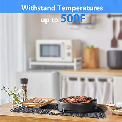 Sink Protectors for Kitchen Sink 28.4"x 15.2"Rear Silicone Sink Mat | Various sizes and styles,Protector for sinks and dish,Withstand to 500F,Food-grade silicone.Non-slip and raised feet - size: 28.4"x15.2"