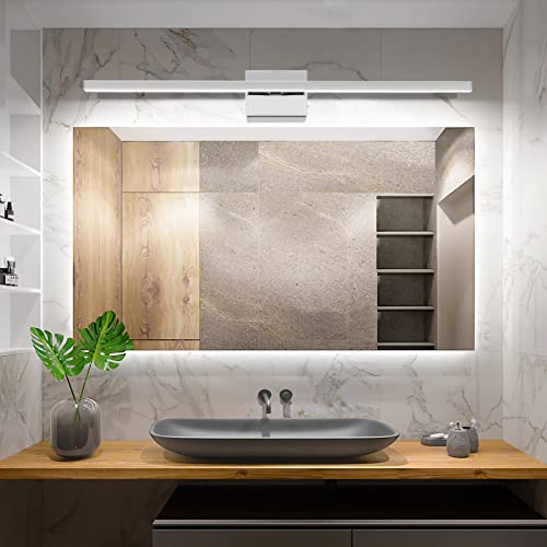 VOLISUN Modern Over Mirror Chrome Bar Vanity Light - Dimmable 5CCT LED Fixture, 39.4 inch, 24W - ETL Certificated - color: Chrome, size: 39.4inch