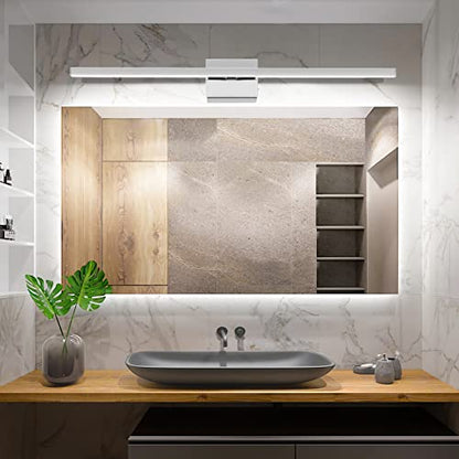 VOLISUN Modern Over Mirror Chrome Bar Vanity Light - Dimmable 5CCT LED Fixture, 39.4 inch, 24W - ETL Certificated - color: Chrome, size: 39.4inch