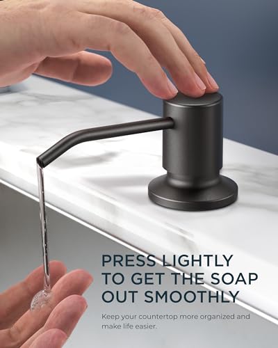 FORIOUS Kitchen Faucet with Soap Dispenser, Stainless Steel, Brushed Gold | Pull Down Sprayer, High Arc Single Handle, Classic 3 Modes Bar Sink Faucet with Deck Plate, Suitable for Rv Laundry Camper - color: Black&Gold, style: Classic