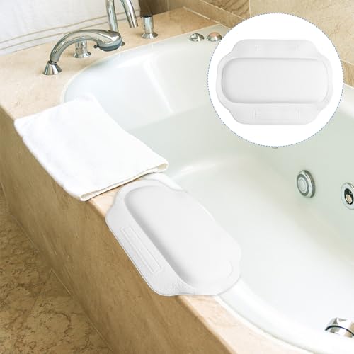 GLEAVI Non-Slip Suction Cup Bath Pillow for Tub, PVC Foam Bathtub Cushion with Head and Neck Support, Spa Shower Accessory for Home Bath Relaxation and Back Comfort