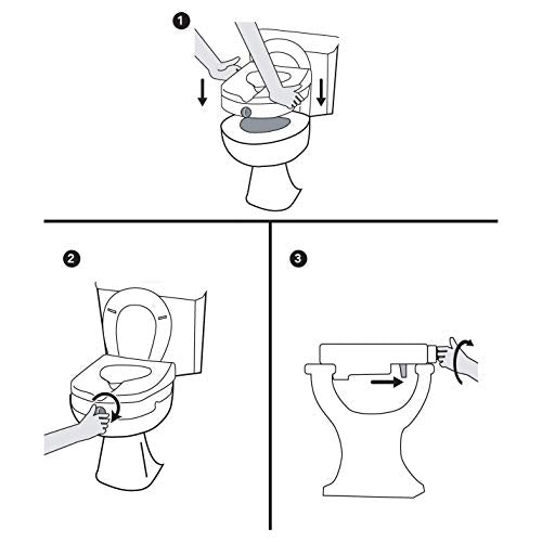 Carex Health Brands Carex E-Z Lock Raised Toilet Seat, Adds 5 Inches to Toilet Height, Elderly and Handicap Toilet Seat with Handles